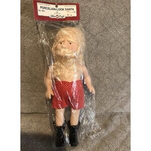 Vintage Fibre Craft Santa Claus 14" Plastic Doll 3201 Billie Peppers 1991